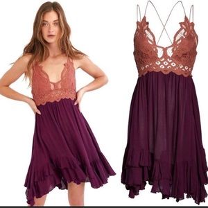 Free People Adella Lace Slip Dress ECU